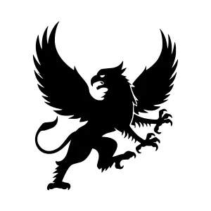 Black Griffin Silhouette Vector Illustration
