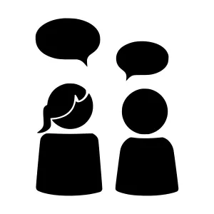 Silhouette Conversation Icons - Talking People