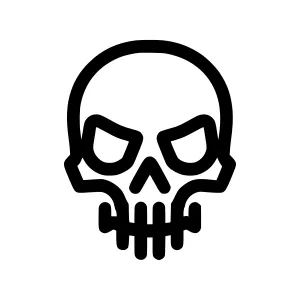 Black Skull Icon - Minimalist Line Art