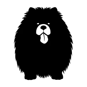 Chow Chow Silhouette Vector Illustration
