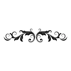 Elegant Black Floral Swirl Design Element