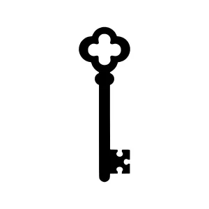 Black Key Silhouette Icon