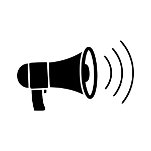 Black Megaphone Icon - Vector Illustration
