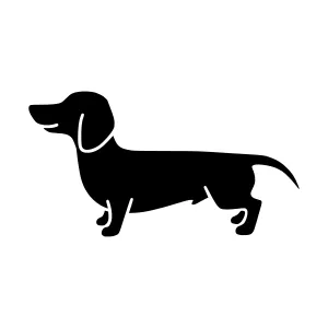 Dachshund Silhouette Icon - Vector Illustration