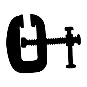 Black C-Clamp Silhouette Vector Graphic