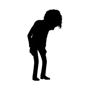 Silhouette Person Huddled - Minimalist Vector