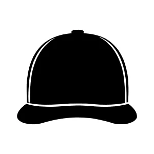 Black Baseball Cap Icon - Vector Illustration