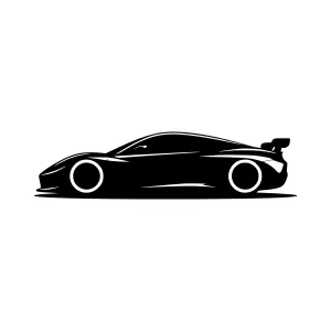 Black Racing Car Silhouette Vector Illustration