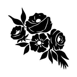 Black Floral Silhouette Illustration
