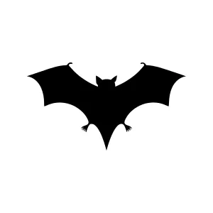 Black Bat Silhouette Vector Icon