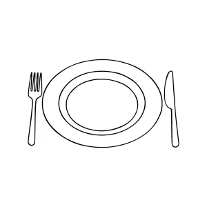 Line Art Plate & Fork Icon