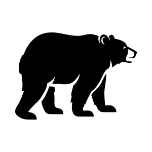 Black Bear Silhouette Vector Illustration