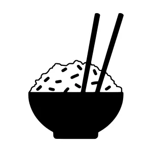 Rice Bowl with Chopsticks - Simple Icon
