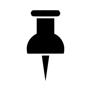 Black Pin Icon - Simple Outline Vector