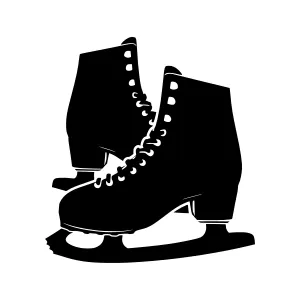 Silhouette Ice Skates - Vector Illustration