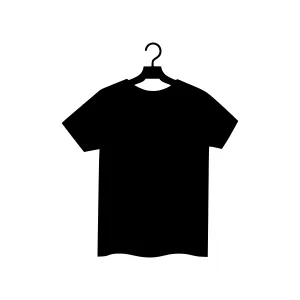 Black T-Shirt on Hanger - Silhouette Design