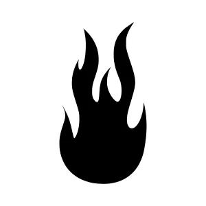 Black Flame Icon - Vector Illustration