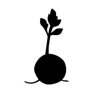 Seedling Silhouette - Minimalist Plant Icon