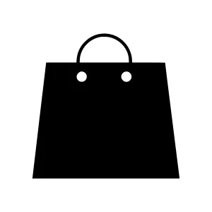 Black Shopping Bag Icon - Vector Illustration