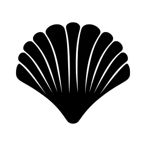 Black Shell Icon - Vector Illustration