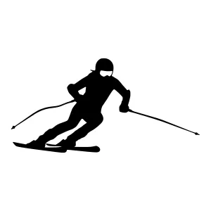 Silhouette Skiing - Winter Sports Icon