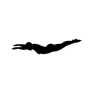 Silhouette Swimmer - Minimalist Vector Graphic