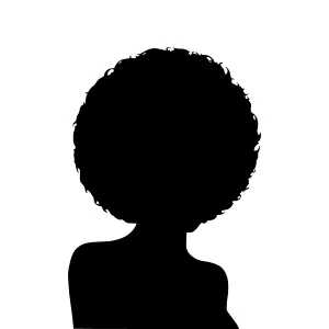 Black Silhouette Woman Profile - Hair Focus