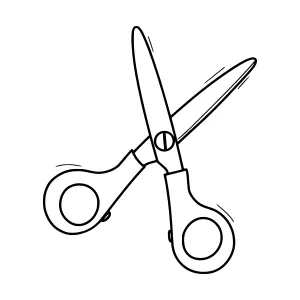 Black Line Art Scissors - Graphic Design Element
