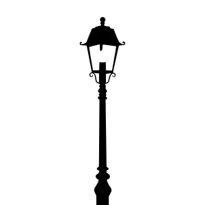 Black Silhouette Street Lamp - Minimalist Icon