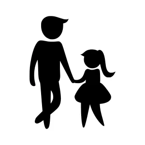 Family Silhouette Icon - Father & Daughter