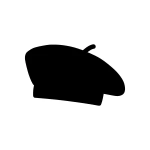 Black Beret Silhouette Vector Icon