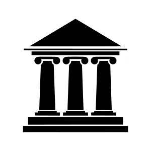 Black Temple Icon - Architectural Vector