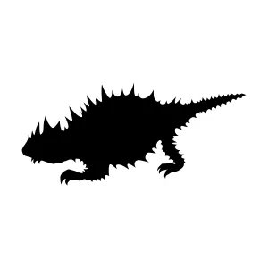 Black Silhouette Desert Horned Lizard