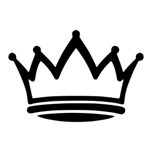 Black Crown Icon - Vector Illustration