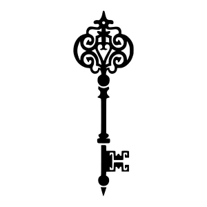 Vintage Key Silhouette Design