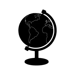 Black Globe Silhouette on Stand
