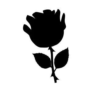 Black Rose Silhouette Vector Illustration