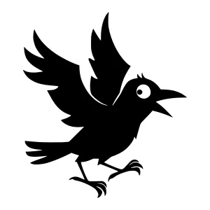 Cartoon Bird Silhouette Flying