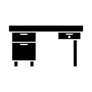 Office Desk Icon - Minimalist Vector Illustration