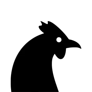 Black Chicken Silhouette Head Profile