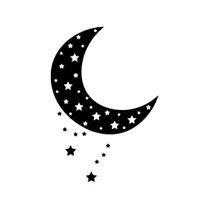 Moon and Stars Vector Illustration