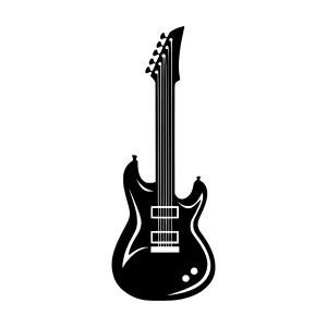 Black Guitar Silhouette Vector Illustration