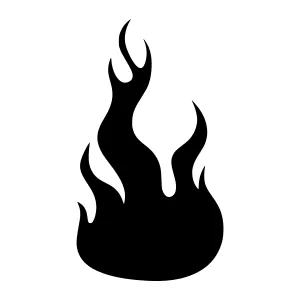 Black Flame Icon - Vector Illustration