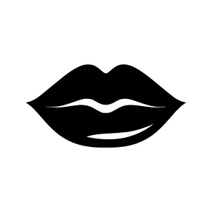 Black Lips Icon - Minimalist Vector Illustration