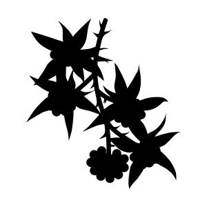 Black Floral Silhouette Vector Illustration