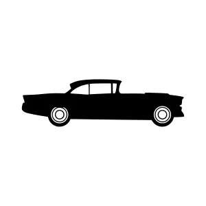 Vintage Car Silhouette Black & White