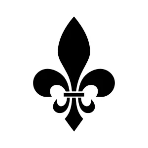 Black Fleur-de-Lis Emblem Vector Icon