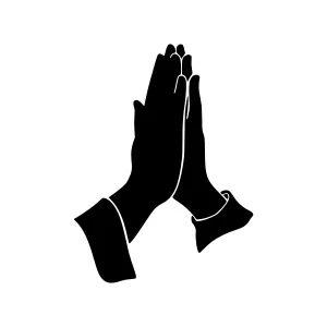 Hands Joined in Prayer - Silhouette Icon