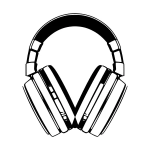 Black Headphones Sketch Illustration