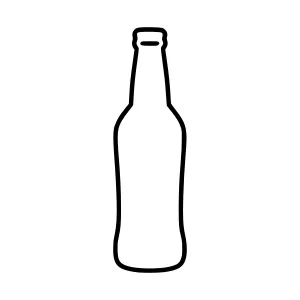 Bottle Outline Icon - Black Line Art